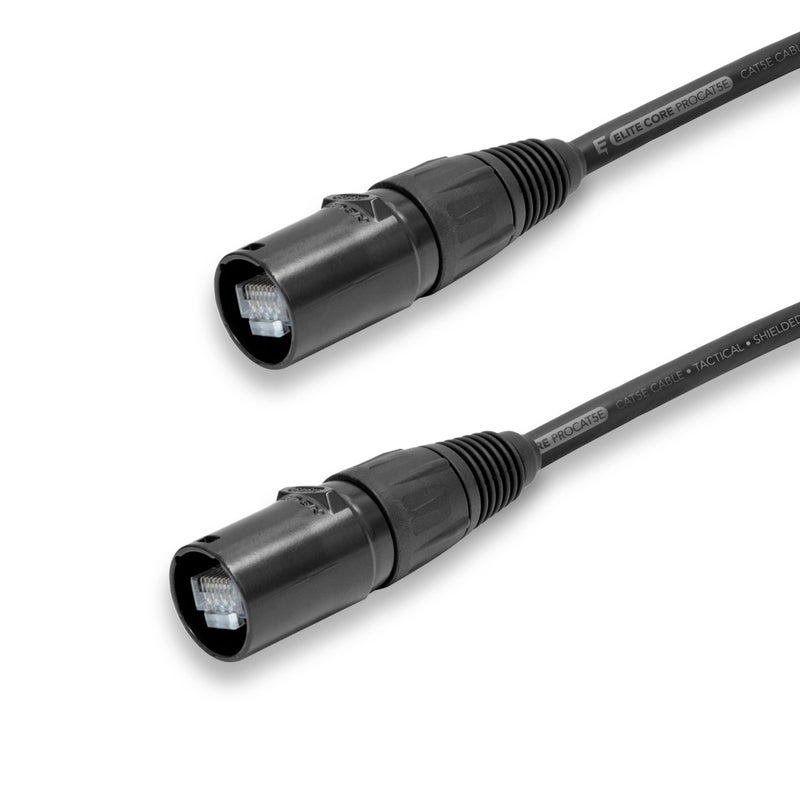 Elite Core PROCAT5E | Ultra-Flexible Shielded CAT5E | Tactical Ethernet Connectors | 50' ft, 50 (PROCAT5E-S-EE-50) - Image 1